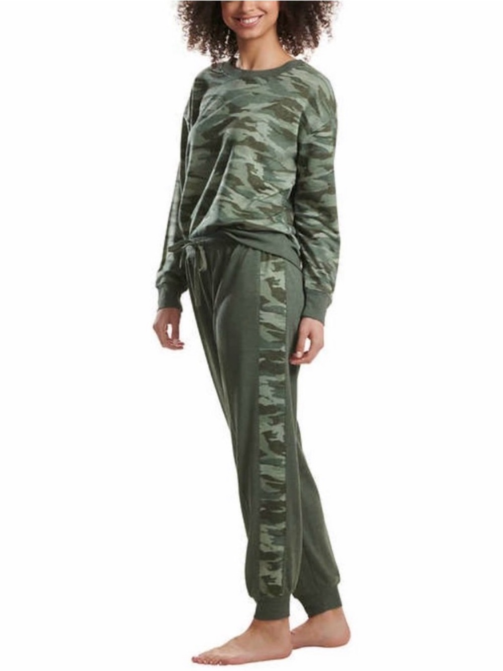 New! Splendid Olive Heathered Camo Loungewear Pajamas Set Womens Size Large
